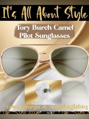 NWT Authentic Eleanor Pilot Sunglasses Women TY6089 Camel 57mm Gold